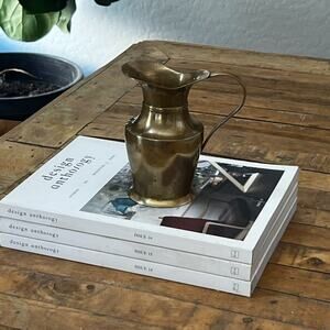 Vintage Solid Brass 6'' Tall Vase Pitcher Metalware